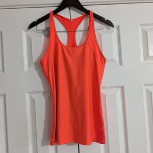 Under Armour Orange Racerback Moisture Wicking Tank Top Yoga Workout Exercise